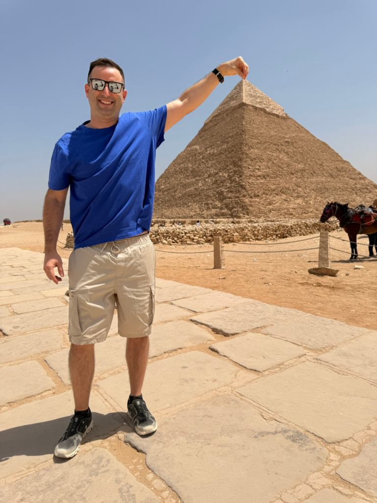 Eric from Foreign Option at pyramids of Giza.