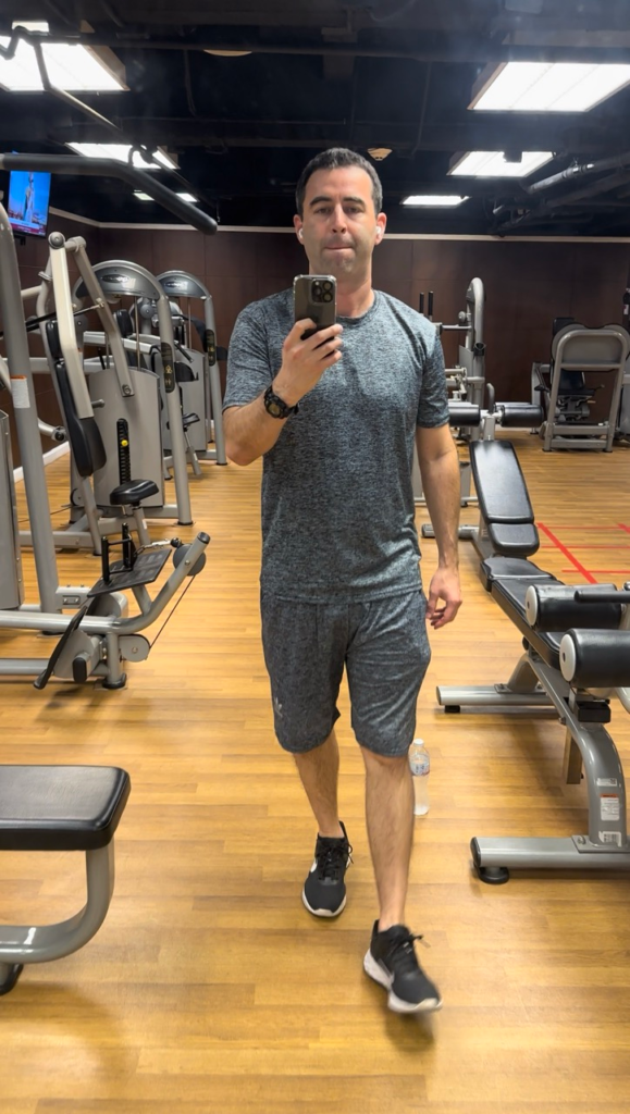 Author taking a selfie in a gym in Southeast Asia.